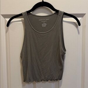 American Eagle Soft & Sexy Olive Green Cropped Tank size S